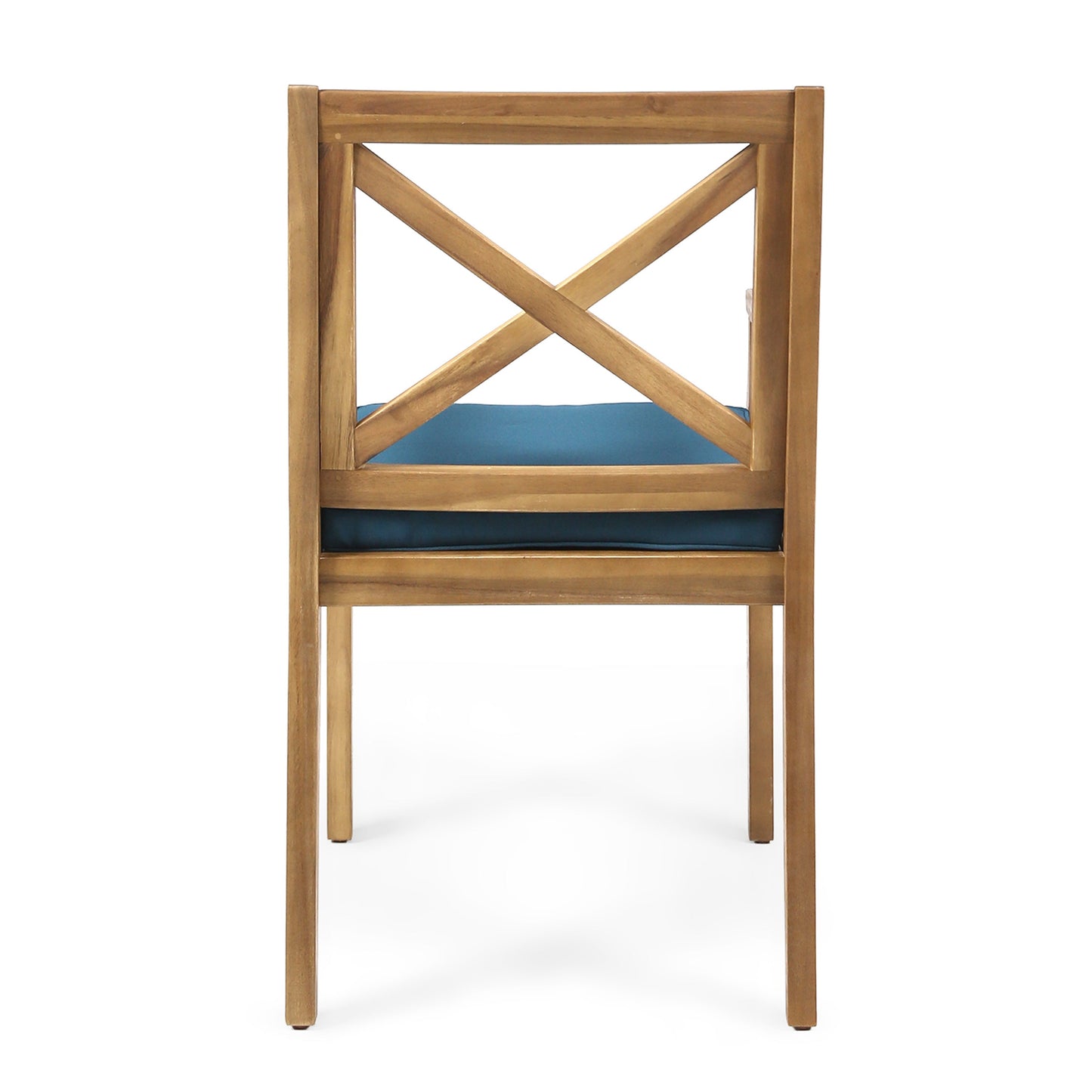 Perla dining chairs 2pc set with blue cushions, wooden outdoor furniture by HouseOfZazla on Tampa Home & Garden Store