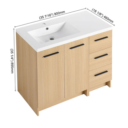 Wall Mounted Floating Vanity Sink and Drawers