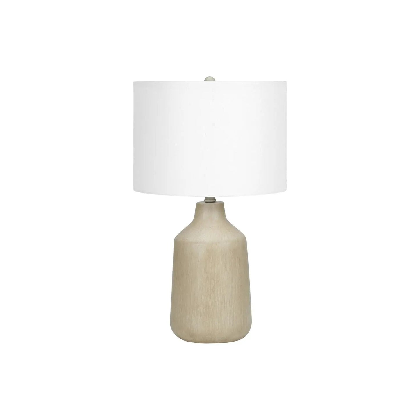 Concrete Table Lamp with Fabric Drum Shade