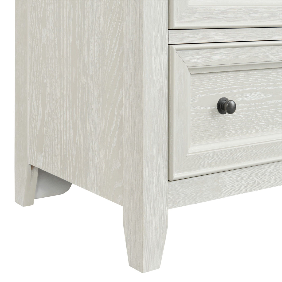 6 Drawer Chest with Smooth Slides in whitewashed gray with dark metal knobs by HouseOfZazla on Tampa Home & Garden Store