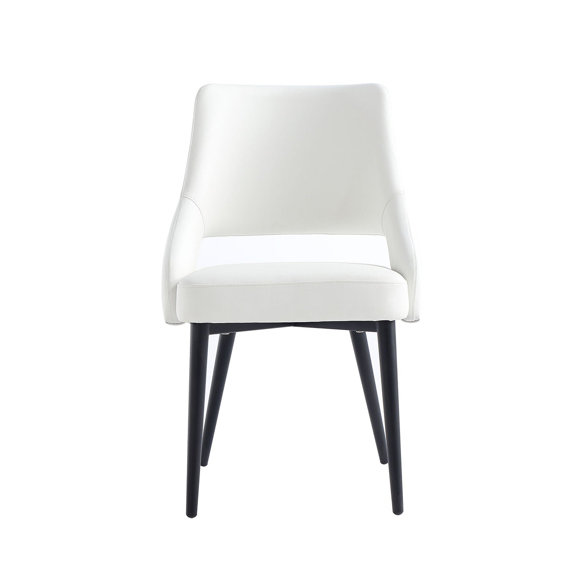 Tremont Dining Chair with Steel Frame white upholstery black legs by HouseOfZazla on Tampa Home & Garden Store