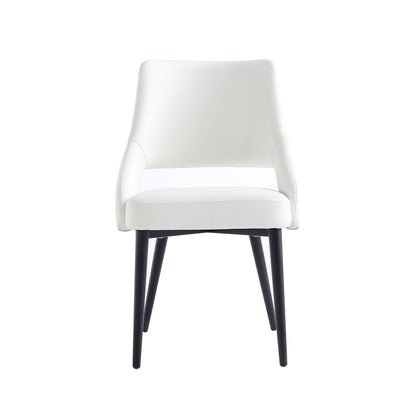 Tremont Dining Chair with Steel Frame white upholstery black legs by HouseOfZazla on Tampa Home & Garden Store