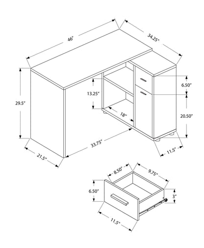 Corner computer desk with L-shaped top and storage drawers by Unique Piece Furniture on Tampa Home & Garden Store