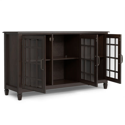 Traditional buffet cabinet in brown with glass doors and adjustable shelves by HouseOfZazla on Tampa Home & Garden Store