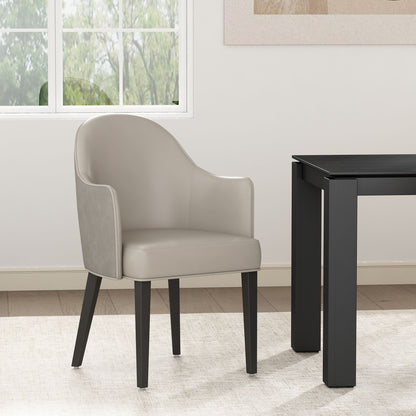 Modern Solid Beech Wood and Vegan Armchair
