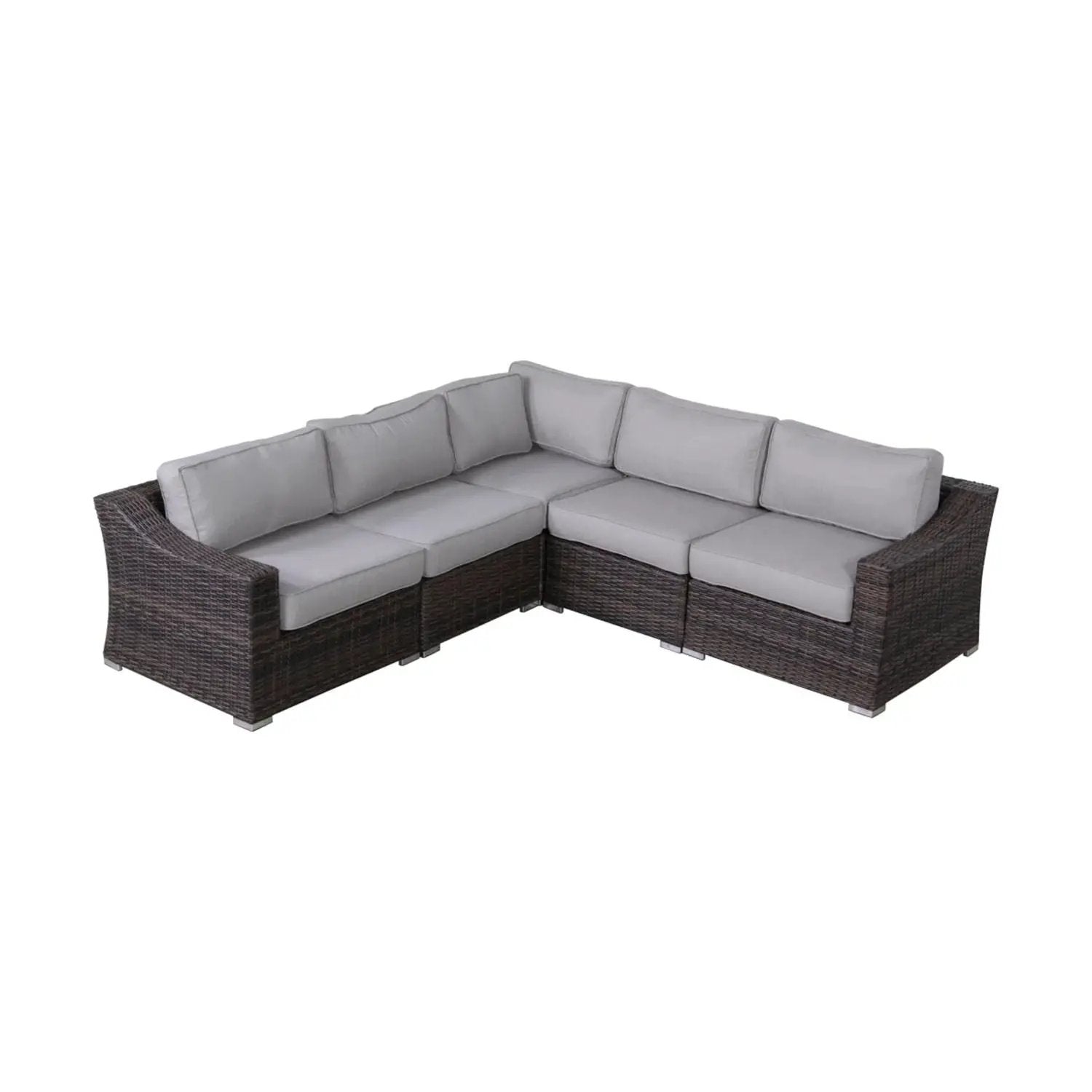 Contemporary outdoor rattan wicker sectional by Unique Piece Furniture with gray cushions on Tampa Home & Garden Store