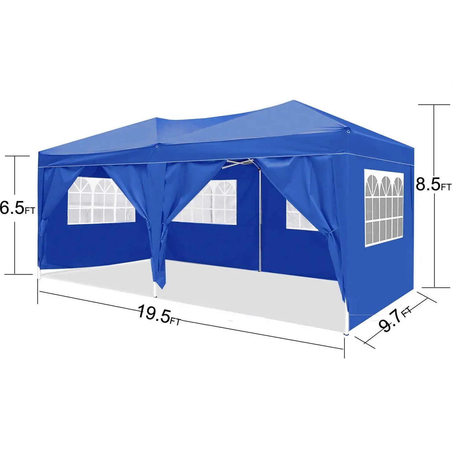 Blue 10x20 Ez Pop Up Canopy with sidewalls and carry bag by Unique Piece Furniture on Tampa Home & Garden Store