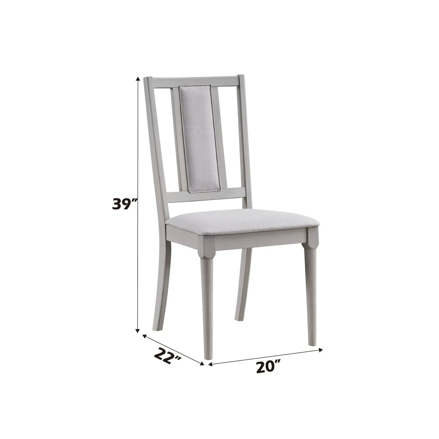 Two Marta Side Chairs in beige fabric with light gray wood frames by Unique Piece Furniture on Tampa Home & Garden Store