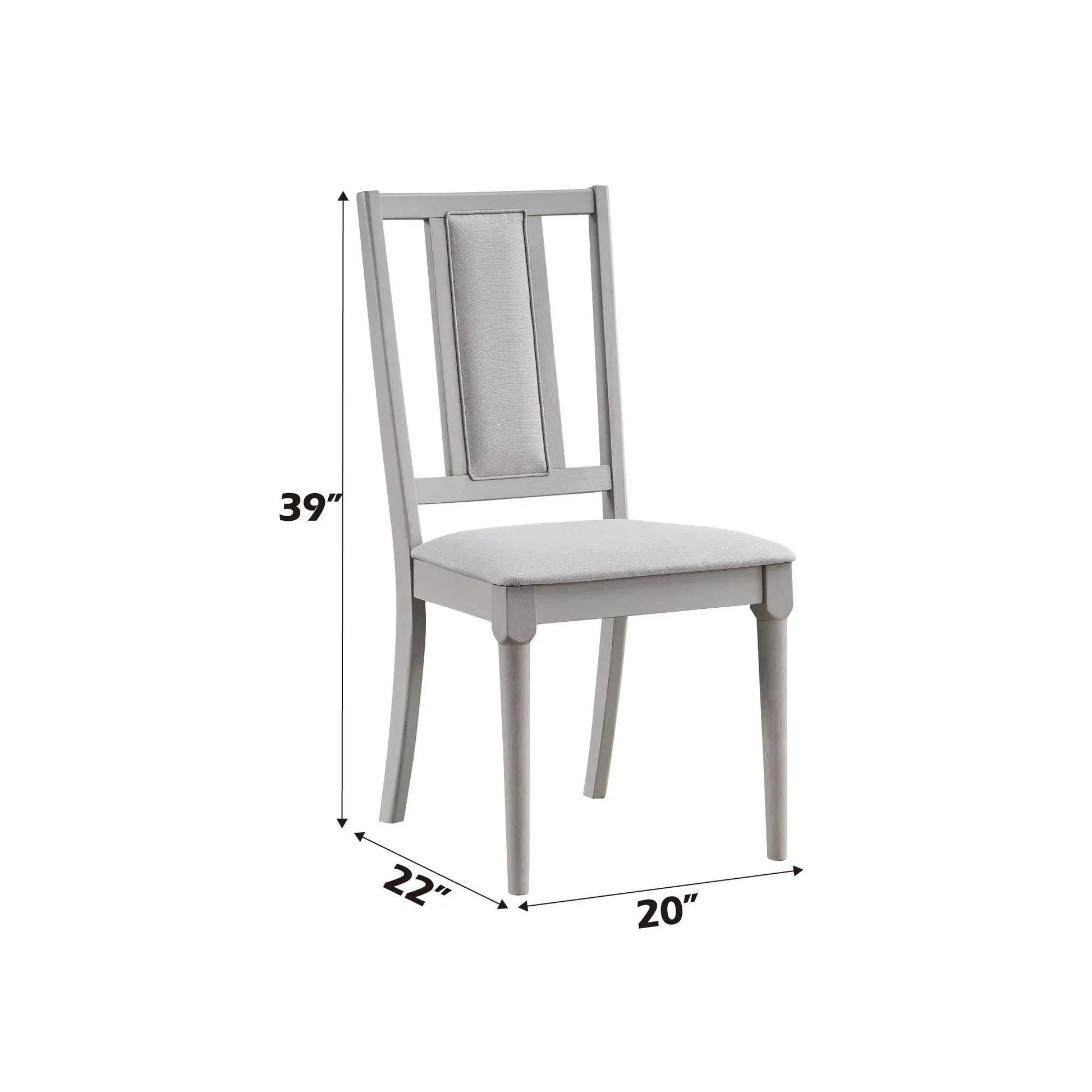 Two Marta Side Chairs in beige fabric with light gray wood frames by Unique Piece Furniture on Tampa Home & Garden Store
