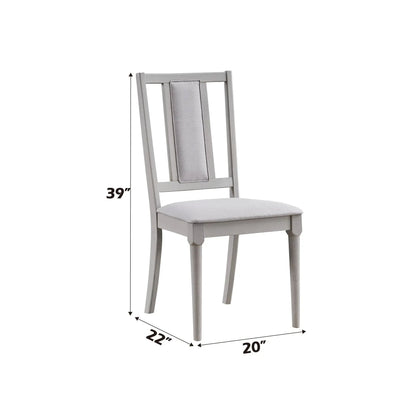 Two Marta Side Chairs in beige fabric with light gray wood frames by Unique Piece Furniture on Tampa Home & Garden Store