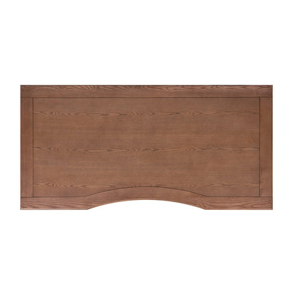 Dauphin Gold Accent 5-Drawer Wood Executive Desk brown ash veneer knee cutout on Tampa Home & Garden Store