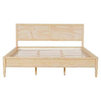 King Wood Platform Bed with Classic Headboard
