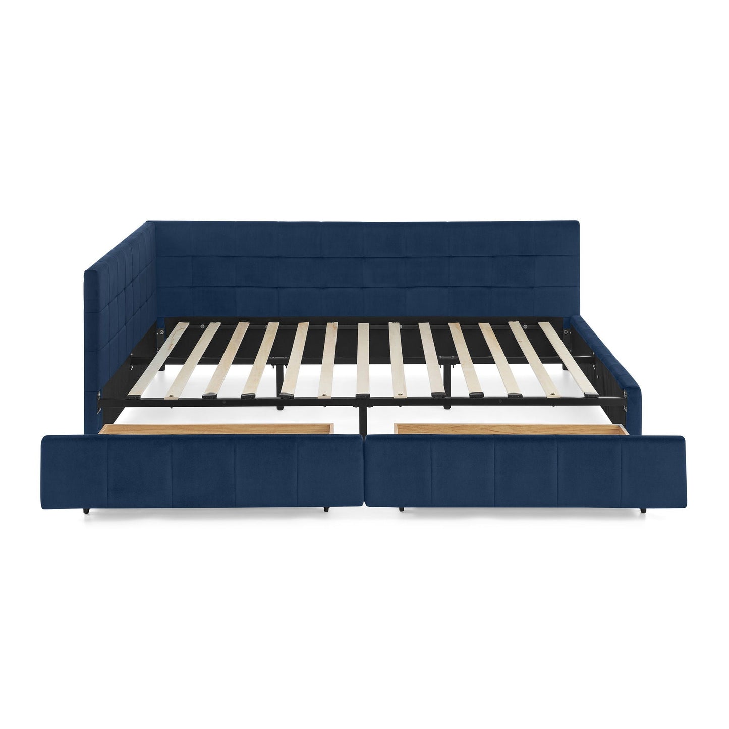 Elegant Upholstered Bed Frame And Armrests