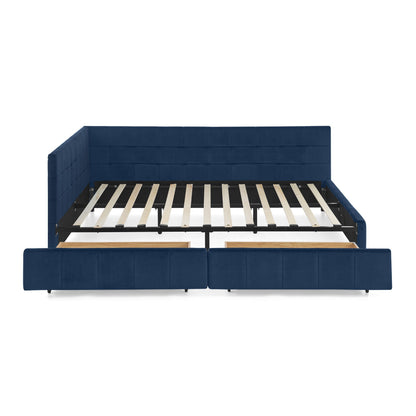 Elegant Upholstered Bed Frame And Armrests