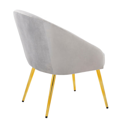 Contemporary glam padded side chair in light gray with gold legs by HouseOfZazla for Kids on Tampa Home & Garden Store