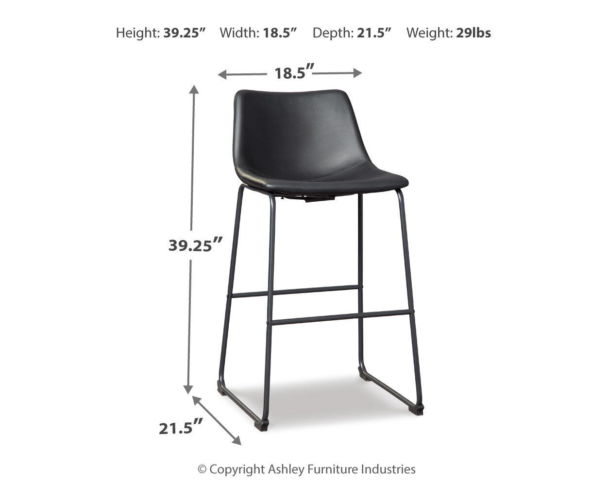 Centiar Upholstered Barstool Set of Two Dining