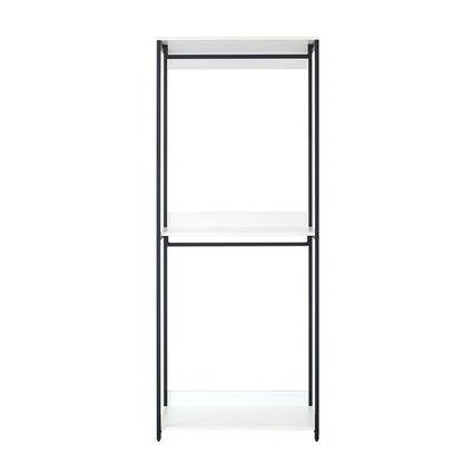 Walk-in white closet with adjustable shelves and powder-coated metal frame on Tampa Home & Garden Store