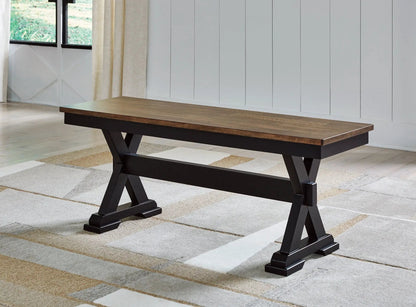 Wildenauer Dining Room Bench in Two Tone Finish