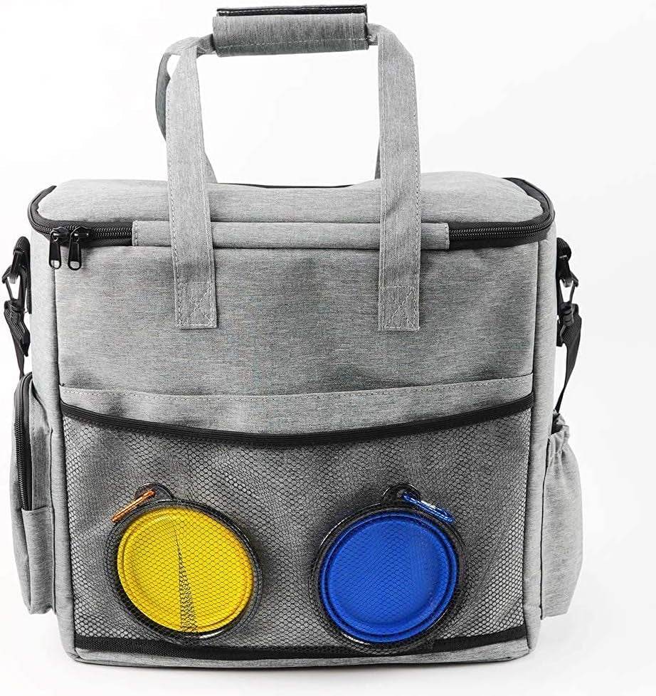 Max & Rex dog travel bag carrier with front pocket and 2 bowls yellow and blue on Tampa Home & Garden Store