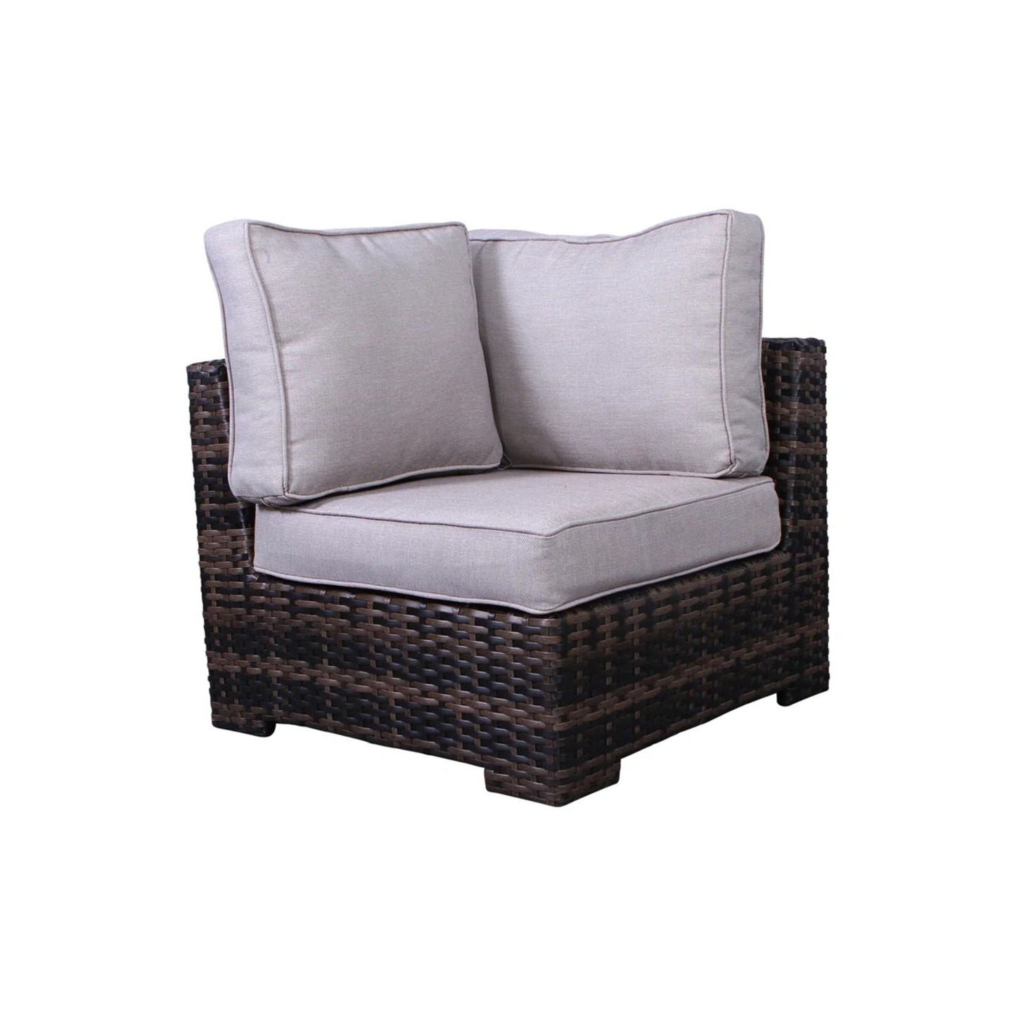 2-Piece outdoor chairs set in dark brown wicker with beige foam cushions by HouseOfZazla on Tampa Home & Garden Store