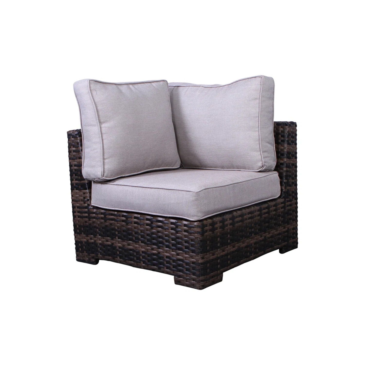 2-Piece outdoor chairs set in dark brown wicker with beige foam cushions by HouseOfZazla on Tampa Home & Garden Store