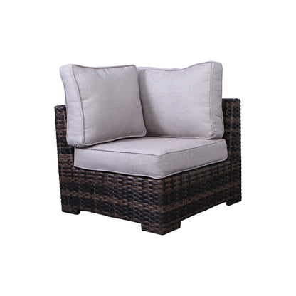 2-Piece outdoor chairs set in dark brown wicker with beige foam cushions by HouseOfZazla on Tampa Home & Garden Store