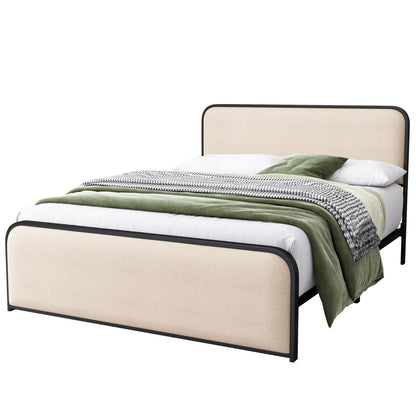Modern Curved Upholstered Headboard and Footboard