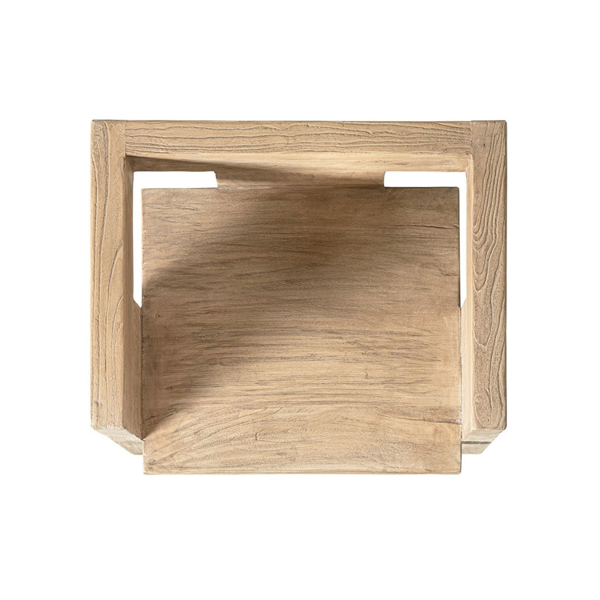 Sculptural Block Arm Chair, reclaimed elm frame in brown, HouseOfZazla on Tampa Home & Garden Store