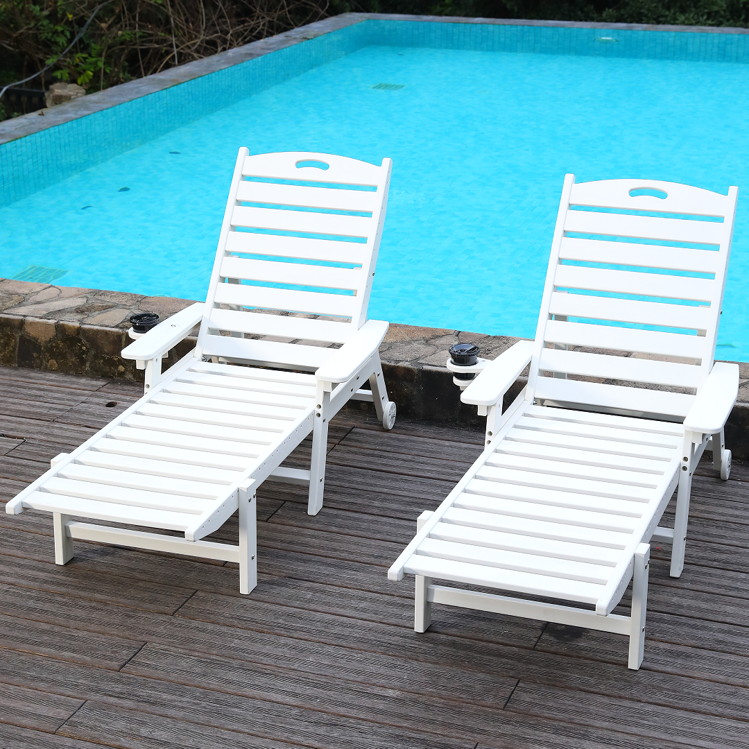 Durable HDPE Chaise Lounge Chair for Outdoor Use