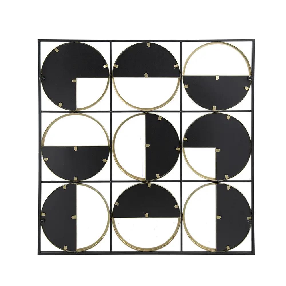 Eclectic metal beaded wall mirror with black and gold segments in contemporary grid frame on Tampa Home & Garden Store