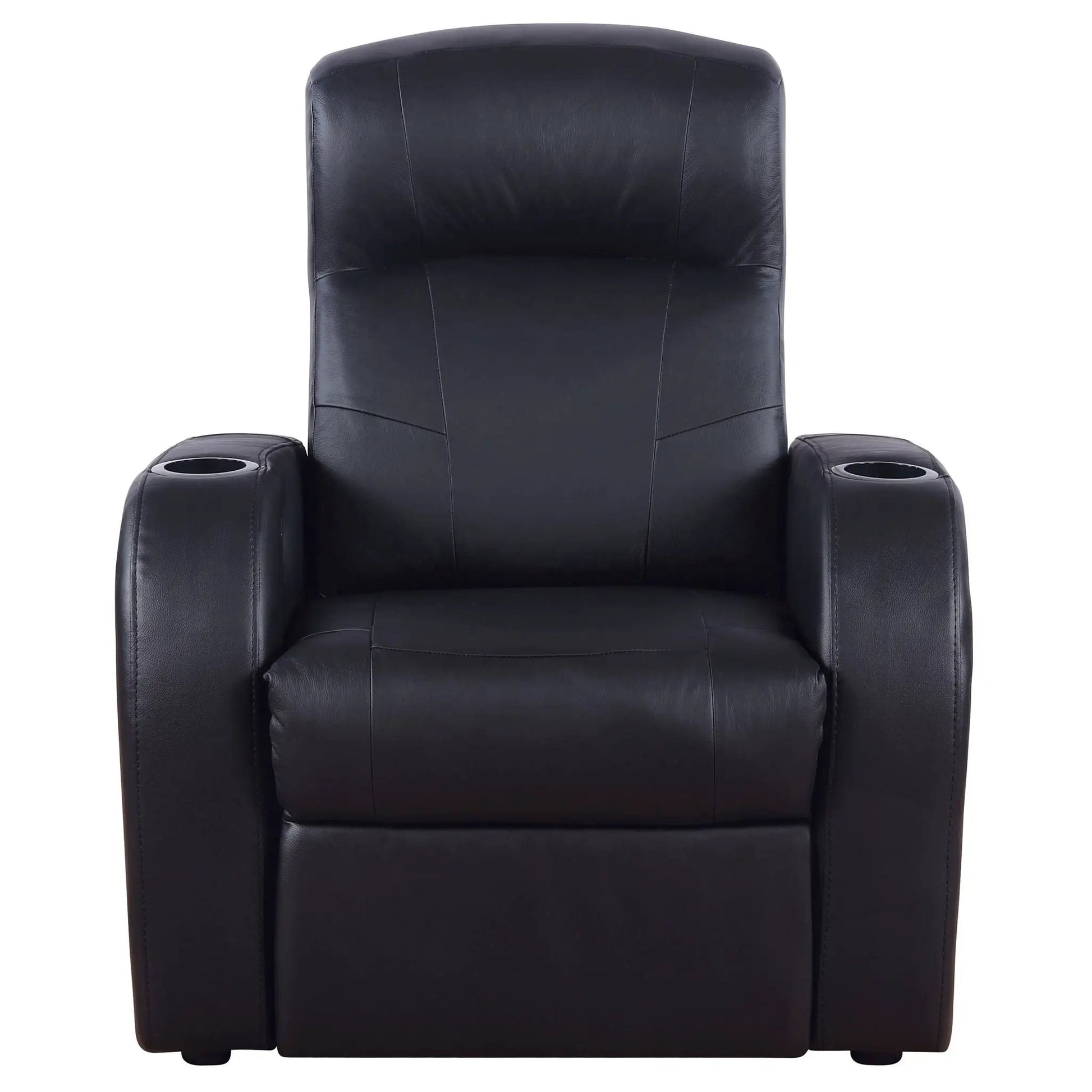 Upholstered recliner with cup holder in black by Unique Piece Furniture on Tampa Home & Garden Store