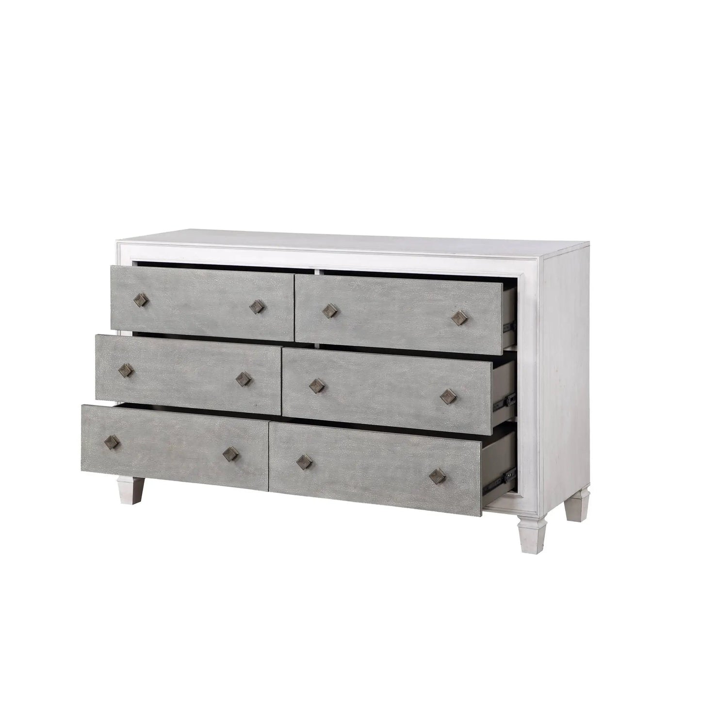 Katia Weathered Dresser in White With Soft Finish