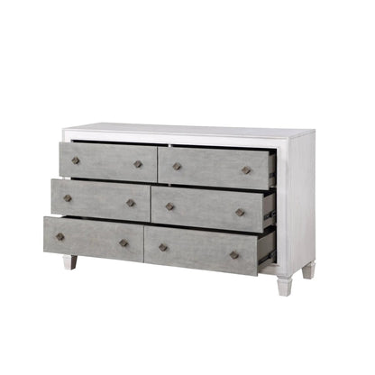 Katia Weathered Dresser in White With Soft Finish