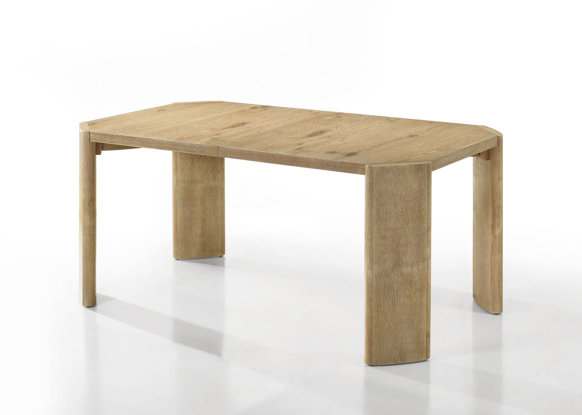 Extendable rectangular dining table in oak finish with chunky legs HouseOfZazla on Tampa Home & Garden Store