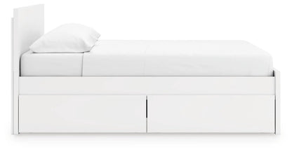 Onita Panel Platform Bed with white finish and built-in storage drawers on Tampa Home & Garden Store