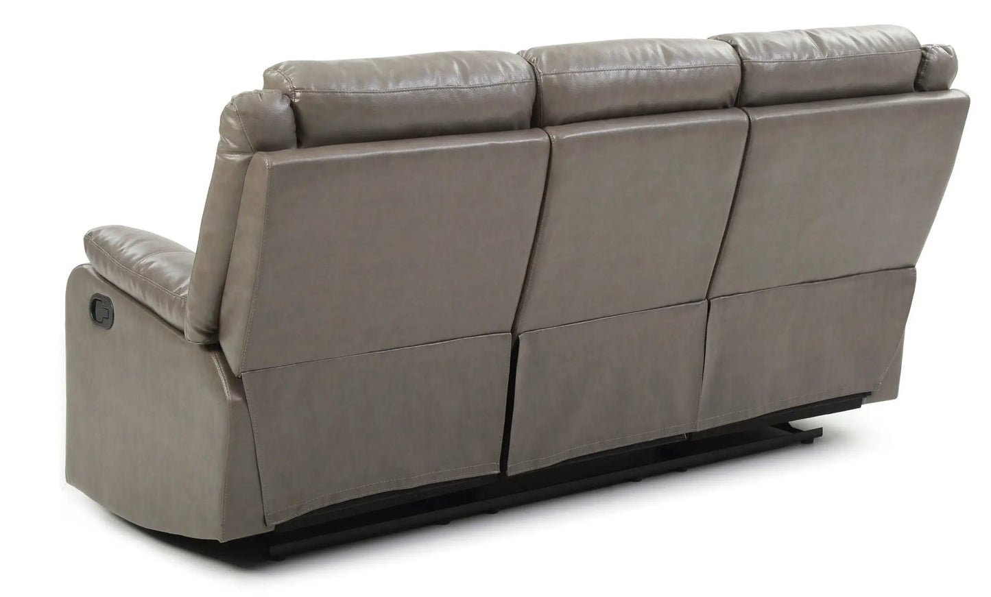 Contemporary three seater reclining sofa in taupe leather upholstery by Unique Piece Furniture on Tampa Home & Garden Store