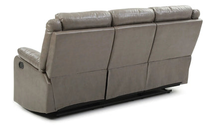 Contemporary three seater reclining sofa in taupe leather upholstery by Unique Piece Furniture on Tampa Home & Garden Store