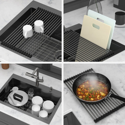 Stainless Steel Kitchen Sink with Pull Faucet