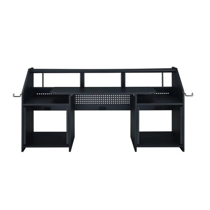 Annette Music Desk Wood with black metal frame and perforated back panel on Tampa Home & Garden Store