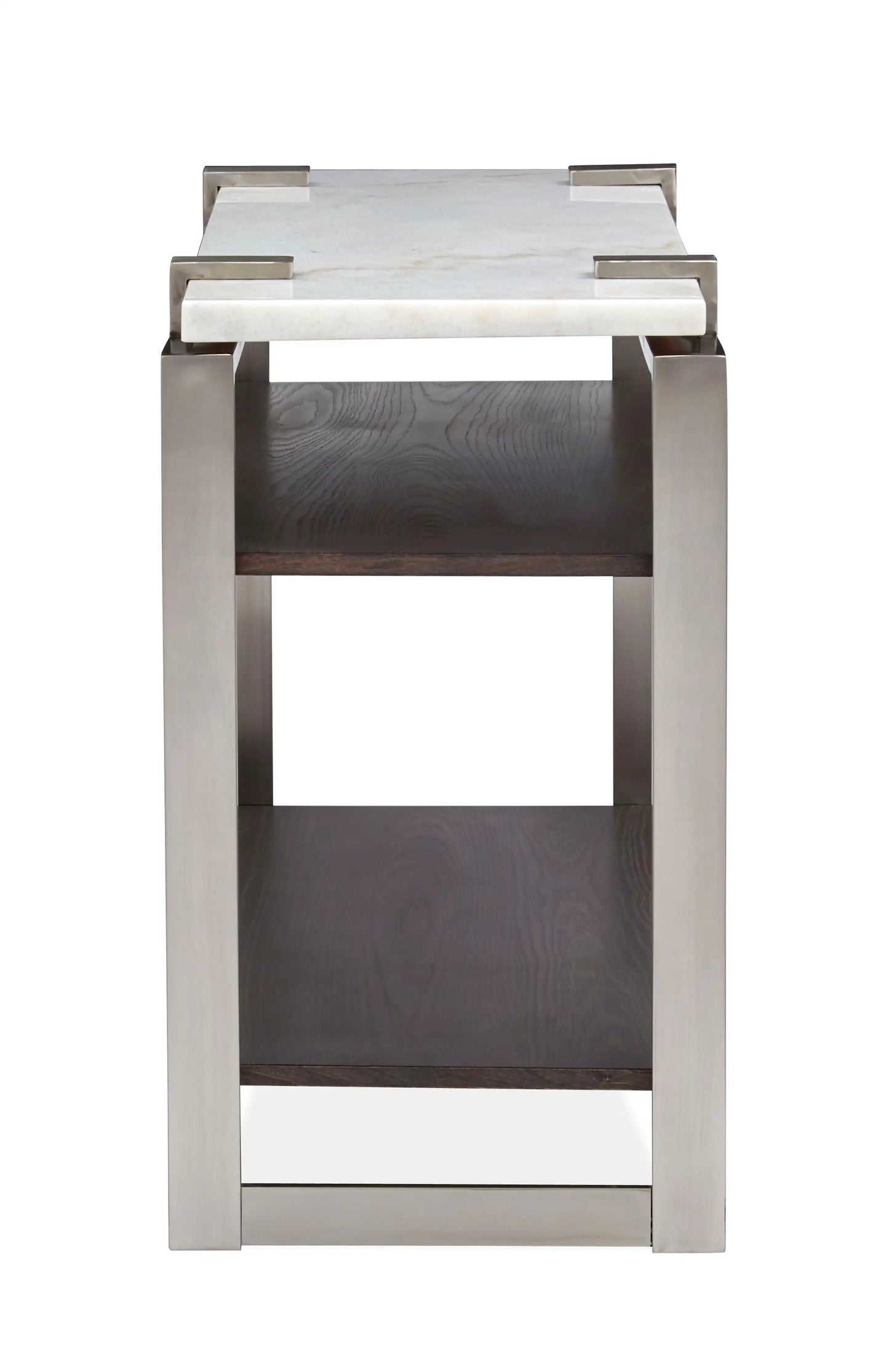 Paradox Rectangular End Table with marble top and brushed steel frame by Unique Piece Furniture on Tampa Home & Garden Store