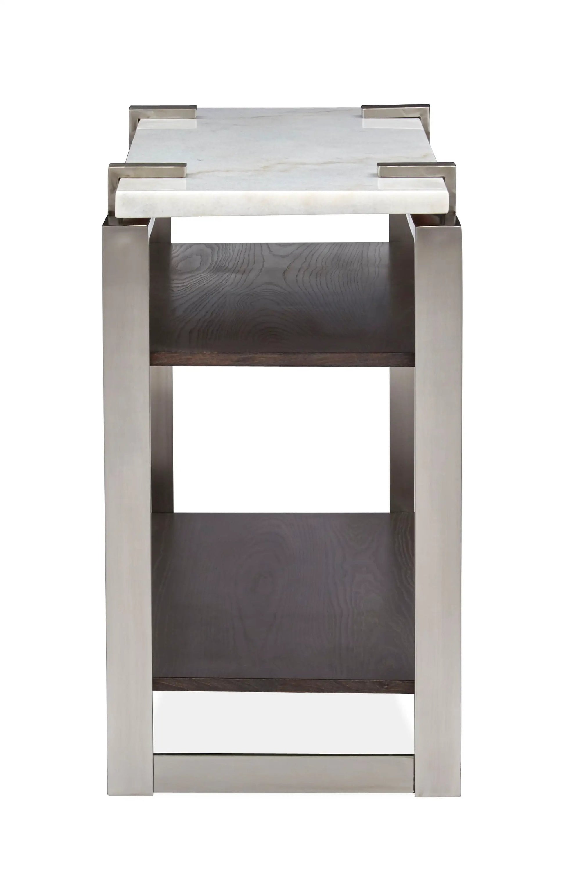 Paradox Rectangular End Table with marble top and brushed steel frame by Unique Piece Furniture on Tampa Home & Garden Store