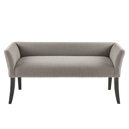 Elegant Bench with Solid Wood Frame Nailhead Trim