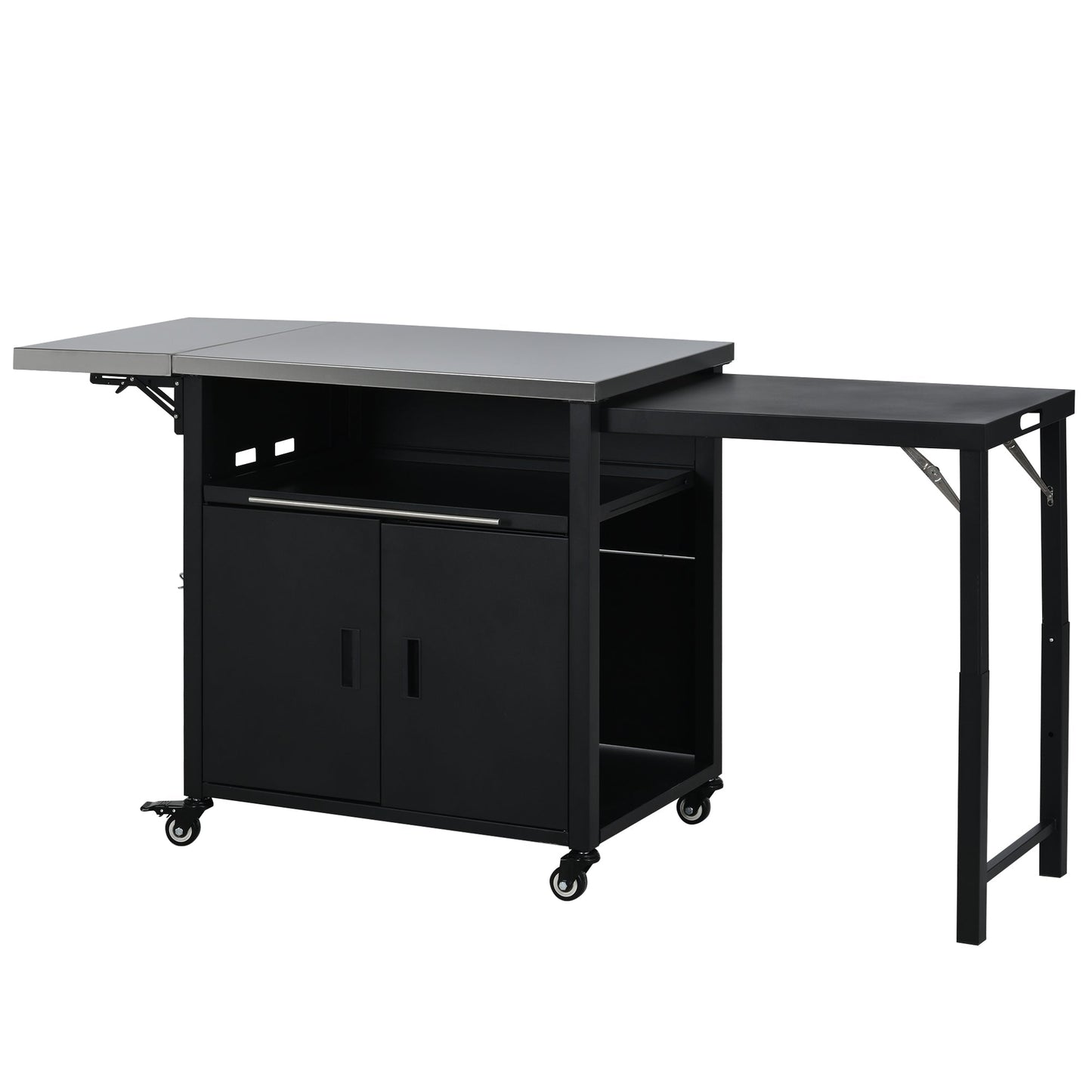 Foldable Outdoor Grill Cart and Prep Table