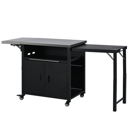 Foldable Outdoor Grill Cart and Prep Table