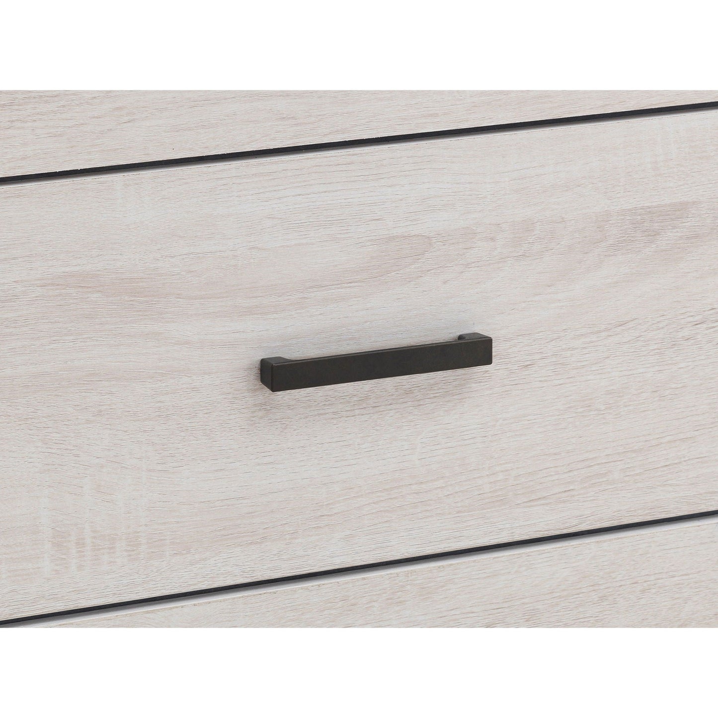 Geary Panel Bed front in light wood finish with black metal drawer pull HouseOfZazla on Tampa Home & Garden Store