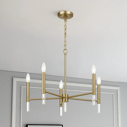 Courtyard 5 Light Candle Chandelier Clear Gold