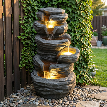 Outdoor Resin Waterfall Fountain for Garden
