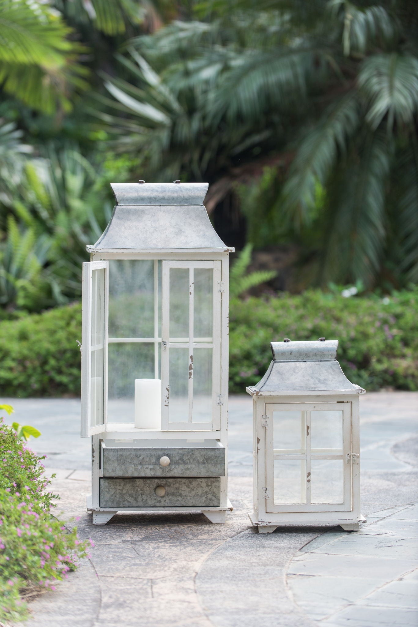 The Ivory Wooden Lantern For Indoor Or Outdoor