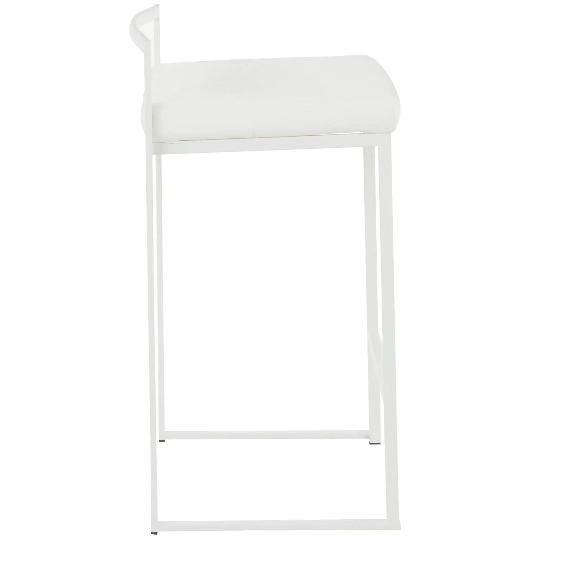 Fuji stackable counter stool white cushioned seat Unique Piece Furniture on Tampa Home & Garden Store