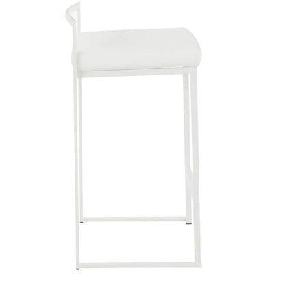Fuji stackable counter stool white cushioned seat Unique Piece Furniture on Tampa Home & Garden Store